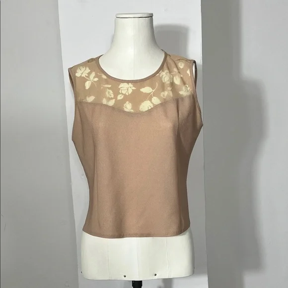 Vintage Tan Floral Tank Top - Picture 1 of 7